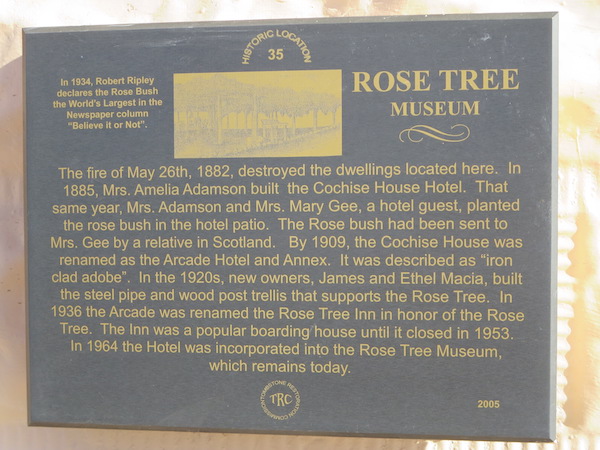 Rose Tree Museum Plaque Rose Tree Museum Plaque